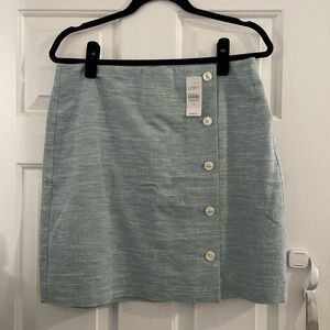 Loft blue linen skirt with buttons